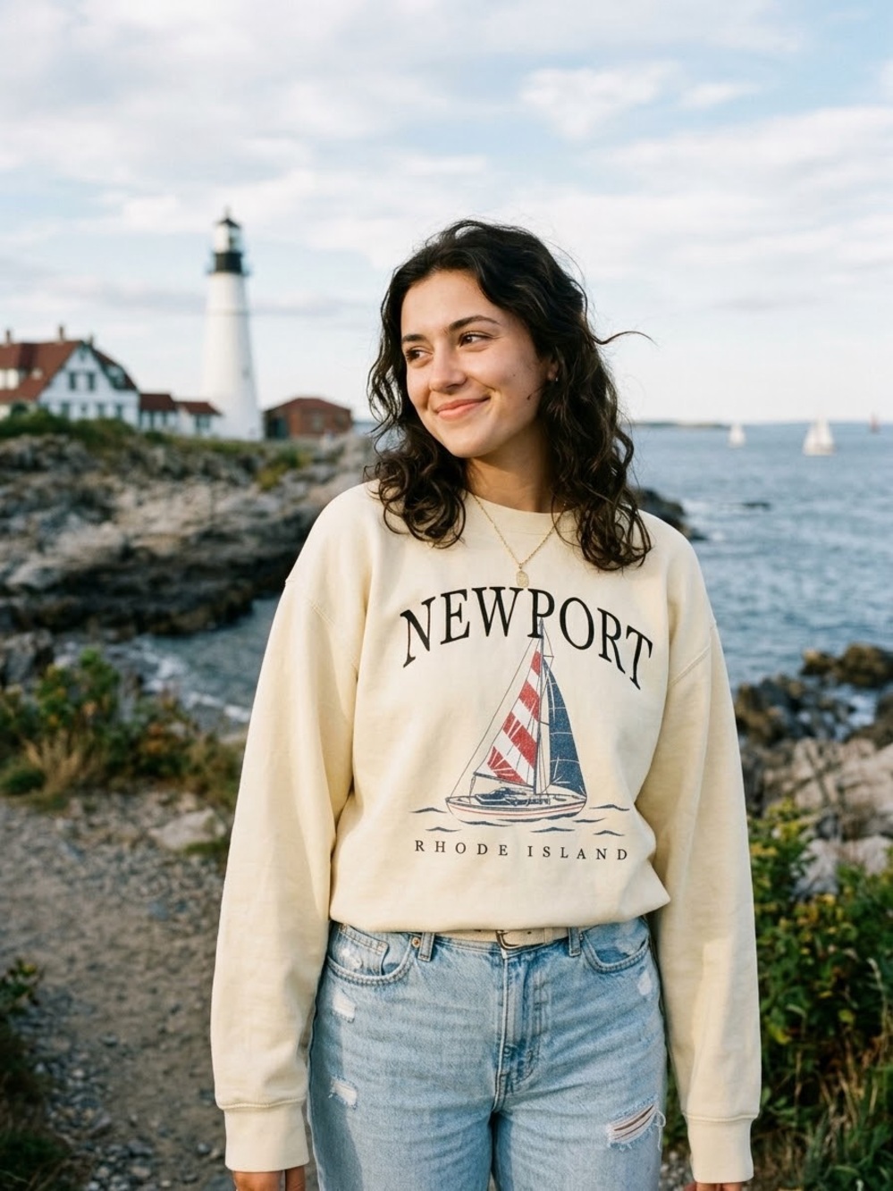 Aeropostale Newport Rhode Island Sweatshirt Oversized Crewneck Large